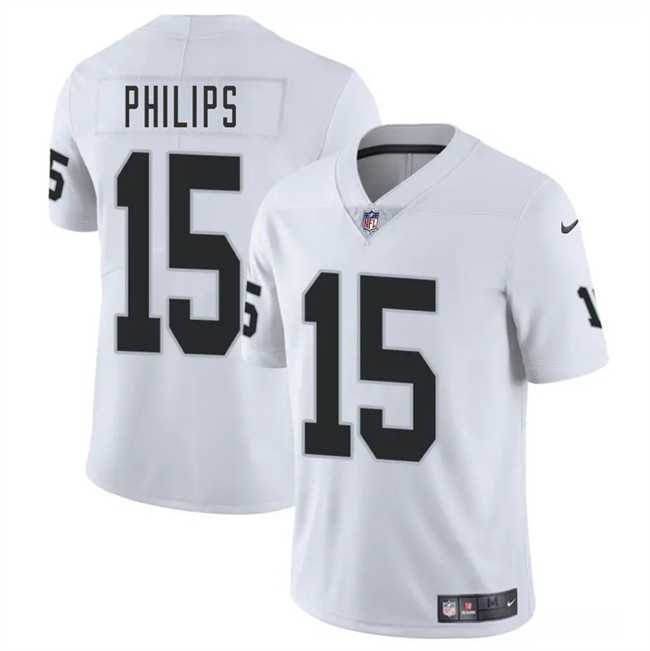 Men & Women & Youth Las Vegas Raiders #15 Kyle Philips White 2025 Vapor Stitched Jersey